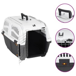 vidaXL Transportín de mascotas puerta metal polipropileno 60x40x39 cm