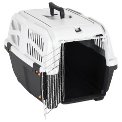 vidaXL Transportín de mascotas puerta metal polipropileno 60x40x39 cm