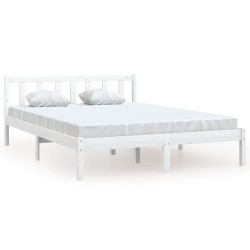 vidaXL Estructura de cama de madera maciza de pino blanco 120x200 cm