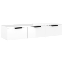 vidaXL Armario de pared madera contrachapada blanco brillo 102x30x20cm