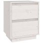 vidaXL Mesita de noche madera maciza de pino blanco 40x35x50 cm vidaXL Mesita de noche madera maciza de pino blanco 40x35x50 cm