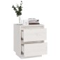 vidaXL Mesita de noche madera maciza de pino blanco 40x35x50 cm vidaXL Mesita de noche madera maciza de pino blanco 40x35x50 cm