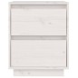 vidaXL Mesita de noche madera maciza de pino blanco 40x35x50 cm vidaXL Mesita de noche madera maciza de pino blanco 40x35x50 cm