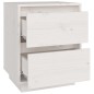 vidaXL Mesita de noche madera maciza de pino blanco 40x35x50 cm vidaXL Mesita de noche madera maciza de pino blanco 40x35x50 cm