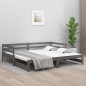 vidaXL Sofá cama extraíble madera maciza de pino gris 2x(80x200) cm vidaXL Sofá cama extraíble madera maciza de pino gris 2x(80x200) cm
