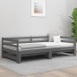 vidaXL Sofá cama extraíble madera maciza de pino gris 2x(80x200) cm vidaXL Sofá cama extraíble madera maciza de pino gris 2x(80x200) cm