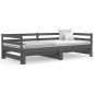vidaXL Sofá cama extraíble madera maciza de pino gris 2x(80x200) cm vidaXL Sofá cama extraíble madera maciza de pino gris 2x(80x200) cm