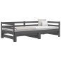 vidaXL Sofá cama extraíble madera maciza de pino gris 2x(80x200) cm vidaXL Sofá cama extraíble madera maciza de pino gris 2x(80x200) cm
