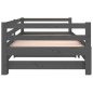 vidaXL Sofá cama extraíble madera maciza de pino gris 2x(80x200) cm vidaXL Sofá cama extraíble madera maciza de pino gris 2x(80x200) cm