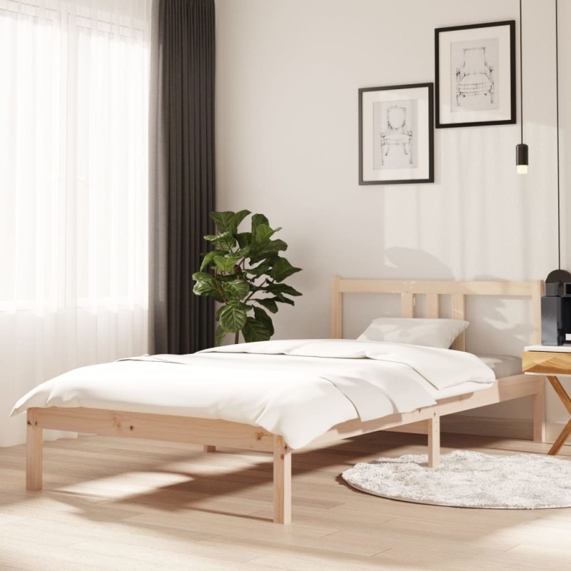 vidaXL Estructura de cama madera maciza 100x200 cm vidaXL Estructura de cama madera maciza 100x200 cm