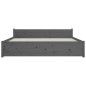vidaXL Estructura de cama de madera maciza gris 140x190 cm