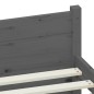 vidaXL Estructura de cama de madera maciza gris 140x190 cm