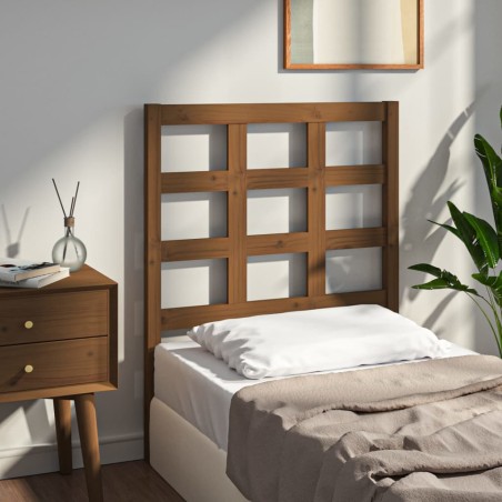 vidaXL Cabecero de cama madera maciza pino marrón miel 80,5x4x100 cm