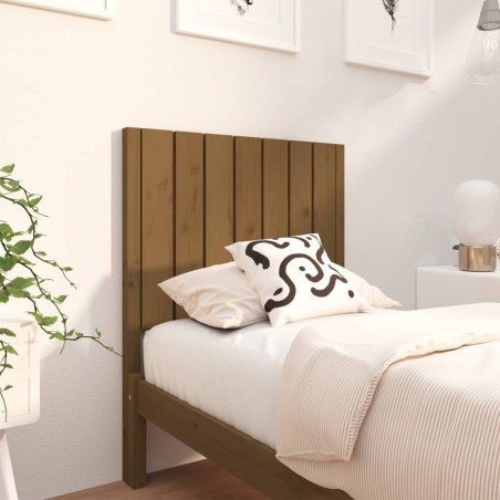 vidaXL Cabecero de cama madera maciza pino marrón miel 80,5x4x100 cm