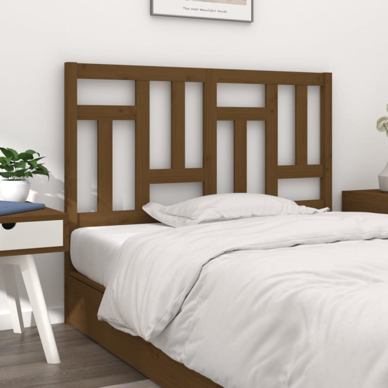 vidaXL Cabecero de cama madera maciza pino marrón miel 155,5x4x100 cm vidaXL Cabecero de cama madera maciza pino marrón miel 155,5x4x100 cm
