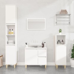 vidaXL Armario de baño madera contrachapada blanco 30x30x190 cm