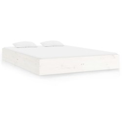 vidaXL Estructura de cama King Size madera maciza blanco 150x200 cm