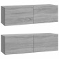 vidaXL Mueble TV de pared 2 uds madera contrachapada gris 100x30x30cm vidaXL Mueble TV de pared 2 uds madera contrachapada gris 100x30x30cm