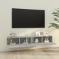 vidaXL Mueble TV de pared 2 uds madera contrachapada gris 100x30x30cm vidaXL Mueble TV de pared 2 uds madera contrachapada gris 100x30x30cm