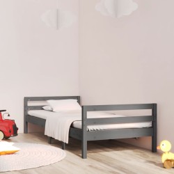 vidaXL Estructura de cama madera maciza de pino gris 75x190 cm