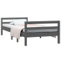 vidaXL Estructura de cama madera maciza de pino gris 75x190 cm vidaXL Estructura de cama madera maciza de pino gris 75x190 cm