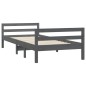 vidaXL Estructura de cama madera maciza de pino gris 75x190 cm vidaXL Estructura de cama madera maciza de pino gris 75x190 cm