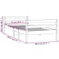 vidaXL Estructura de cama madera maciza de pino gris 75x190 cm vidaXL Estructura de cama madera maciza de pino gris 75x190 cm