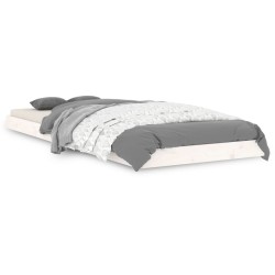 vidaXL Estructura de cama madera maciza de pino blanco 75x190 cm