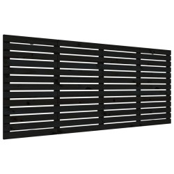vidaXL Cabecero de cama de pared madera maciza pino negro 186x3x91,5cm