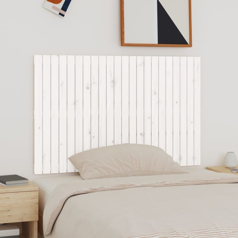 vidaXL Cabecero de cama de pared madera maciza pino blanco 140x3x90 cm vidaXL Cabecero de cama de pared madera maciza pino blanco 140x3x90 cm