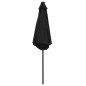 vidaXL Sombrilla con luces LED y palo de aluminio negro 270 cm