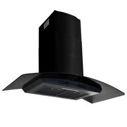 vidaXL Campana extractora pared 90 cm acero inoxidable 756 m³/h negro