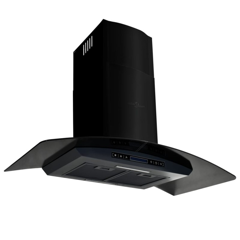 vidaXL Campana extractora pared 90 cm acero inoxidable 756 m³/h negro vidaXL Campana extractora pared 90 cm acero inoxidable 756 m³/h negro