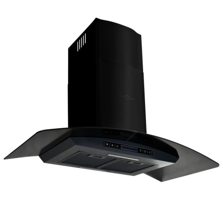 vidaXL Campana extractora pared 90 cm acero inoxidable 756 m³/h negro