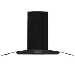 vidaXL Campana extractora pared 90 cm acero inoxidable 756 m³/h negro