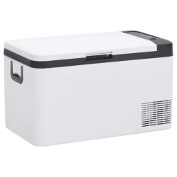 vidaXL Nevera con asa PP y PE negro y blanco 18 L