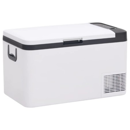 vidaXL Nevera con asa PP y PE negro y blanco 18 L