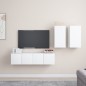 vidaXL Set de muebles de salón TV 4 piezas madera de ingeniería blanco
