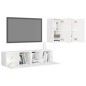 vidaXL Set de muebles de salón TV 4 piezas madera de ingeniería blanco