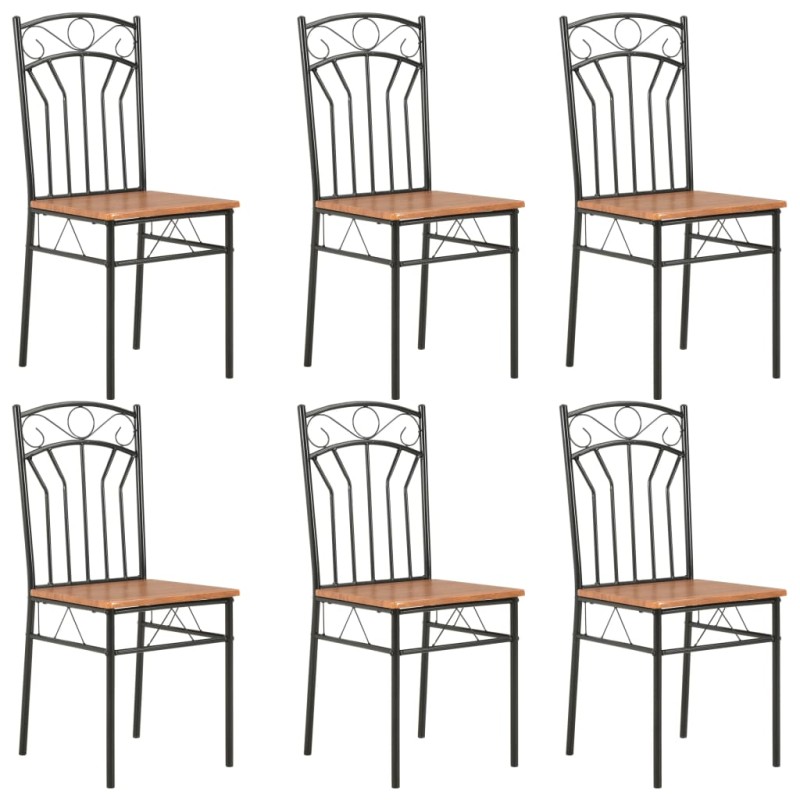 vidaXL Sillas de comedor 6 unidades MDF marrón vidaXL Sillas de comedor 6 unidades MDF marrón