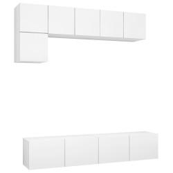 vidaXL Set de muebles de salón TV 5 piezas madera de ingeniería blanco