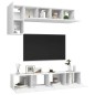 vidaXL Set de muebles de salón TV 5 piezas madera de ingeniería blanco