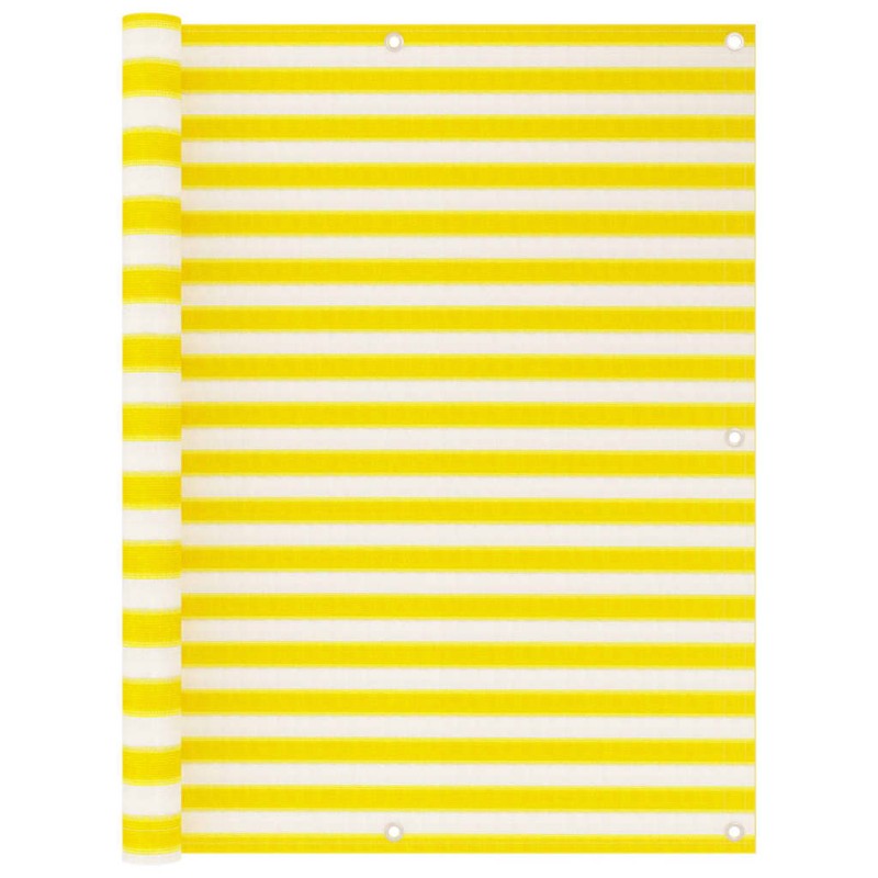 vidaXL Toldo para balcón HDPE amarillo y blanco 120x400 cm vidaXL Toldo para balcón HDPE amarillo y blanco 120x400 cm