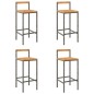 vidaXL Taburetes altos 4 uds madera de acacia y ratán sintético gris vidaXL Taburetes altos 4 uds madera de acacia y ratán sintético gris