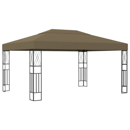 vidaXL Cenador de tela gris taupé 3x4 m