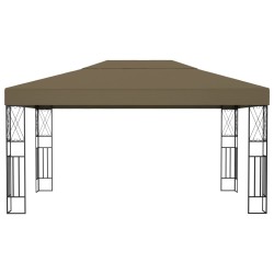 vidaXL Cenador de tela gris taupé 3x4 m