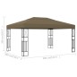 vidaXL Cenador de tela gris taupé 3x4 m vidaXL Cenador de tela gris taupé 3x4 m