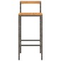 vidaXL Taburetes altos 4 uds madera de acacia y ratán sintético gris vidaXL Taburetes altos 4 uds madera de acacia y ratán sintético gris