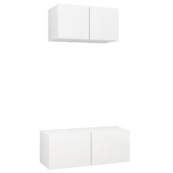 vidaXL Set de muebles de salón TV 2 piezas madera de ingeniería blanco