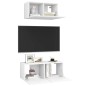 vidaXL Set de muebles de salón TV 2 piezas madera de ingeniería blanco vidaXL Set de muebles de salón TV 2 piezas madera de ingeniería blanco